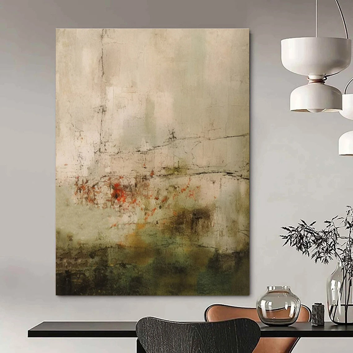 Hand-Painted Personalized Abstract Mural for Bedroom & Office LargeART1469