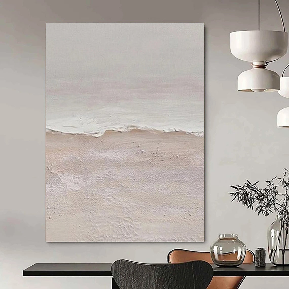 Designer - Inspired Hand - Crafted Textured Canvas Abstract for Office & Dining Room DKH1124
