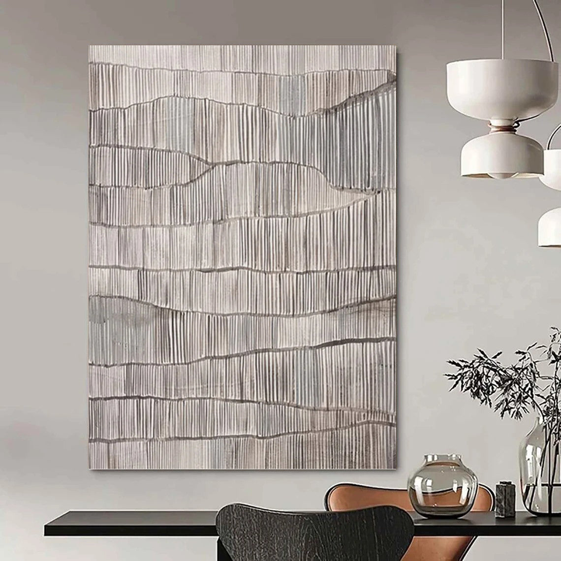 Oversized Hand - Rendered Custom Textured Abstract Painting for Bar & Entryway DKH1031
