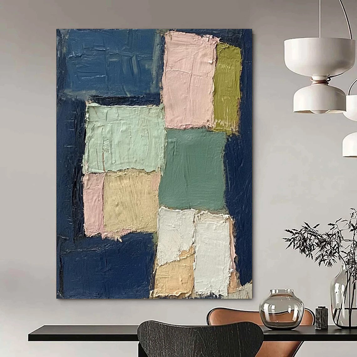 Titanic Hand - Painted Custom Abstract Canvas for Bedroom and Entryway DTP013