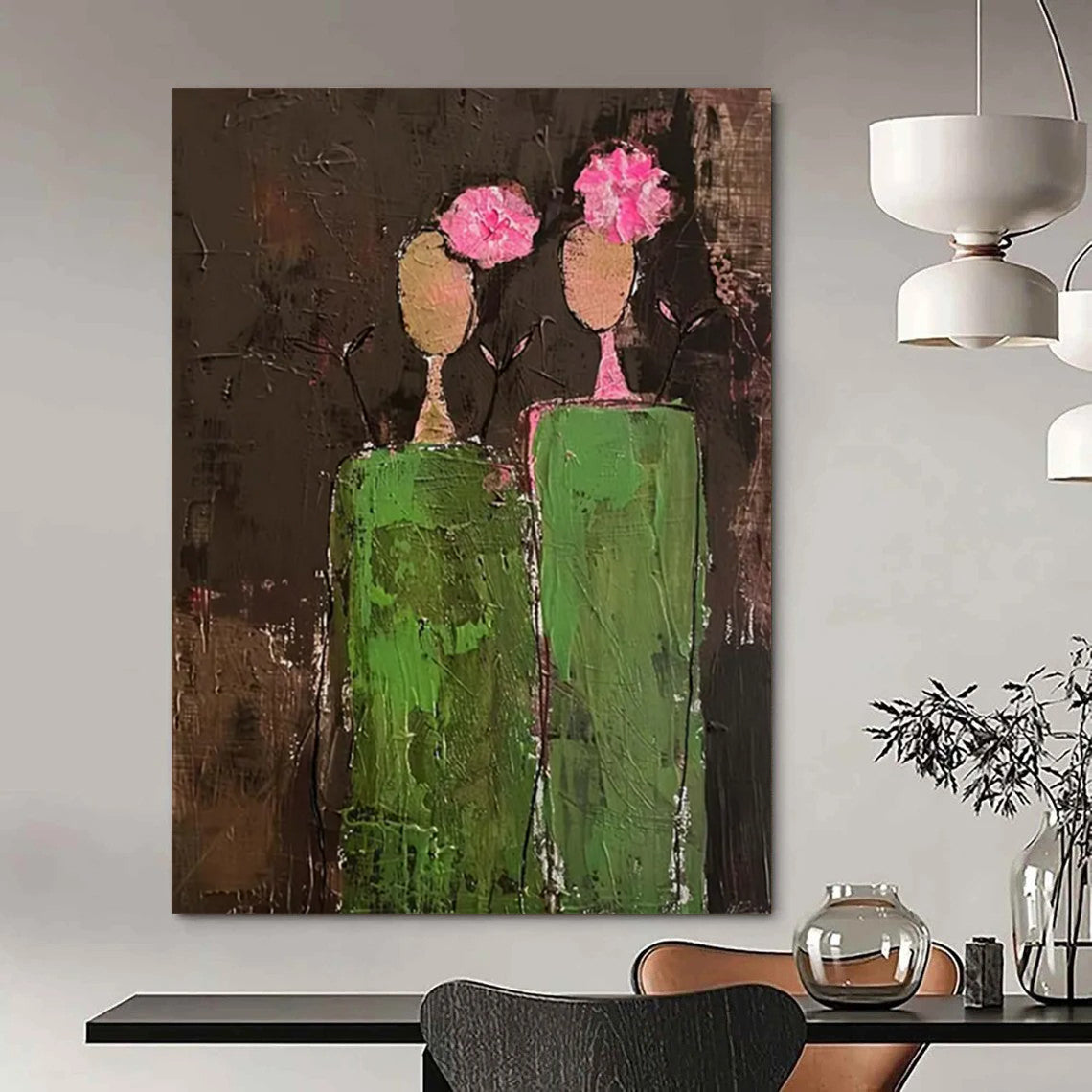 Vast - Proportioned Hand - Painted Custom Abstract Creation for Living Room and Hotel DTP080