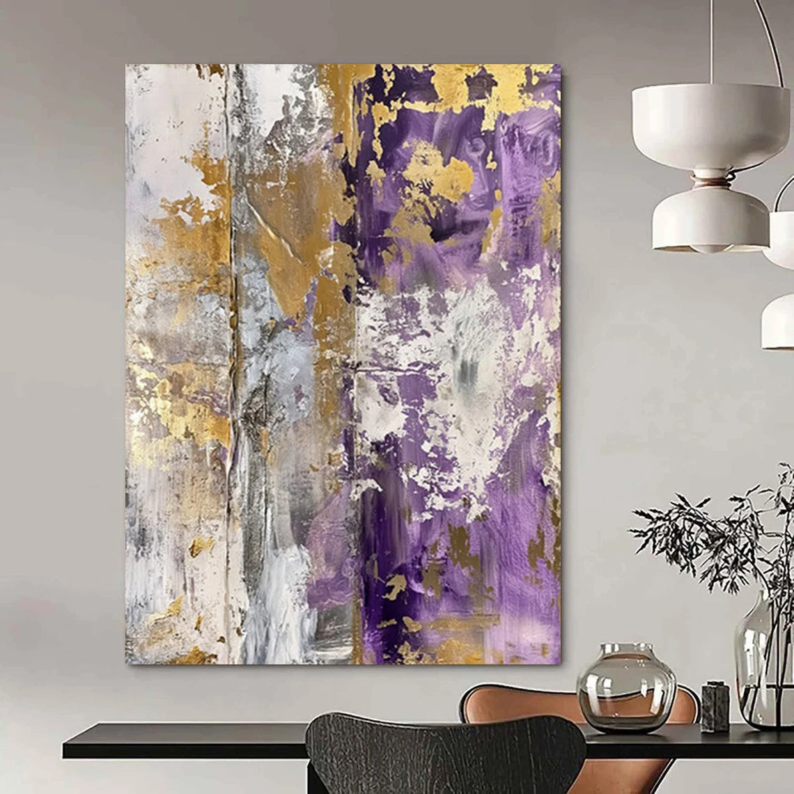 Galactic Ripples: Super - Sized - Format Hand - Painted Custom Abstract Work for Bedroom and Hotel DTP134