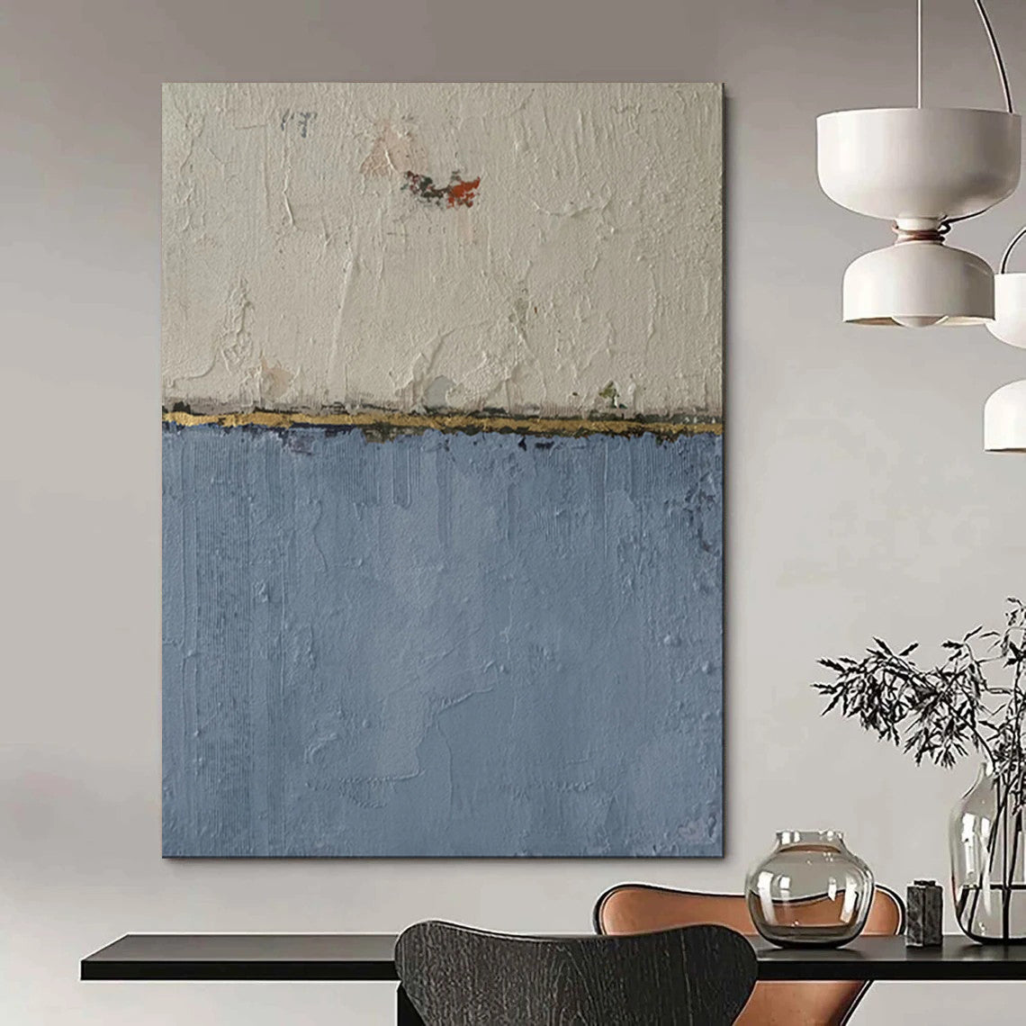 Radiant & Glowing Hand-Painted Custom Abstract Painting for Living Room & Dining Room LargeART1967