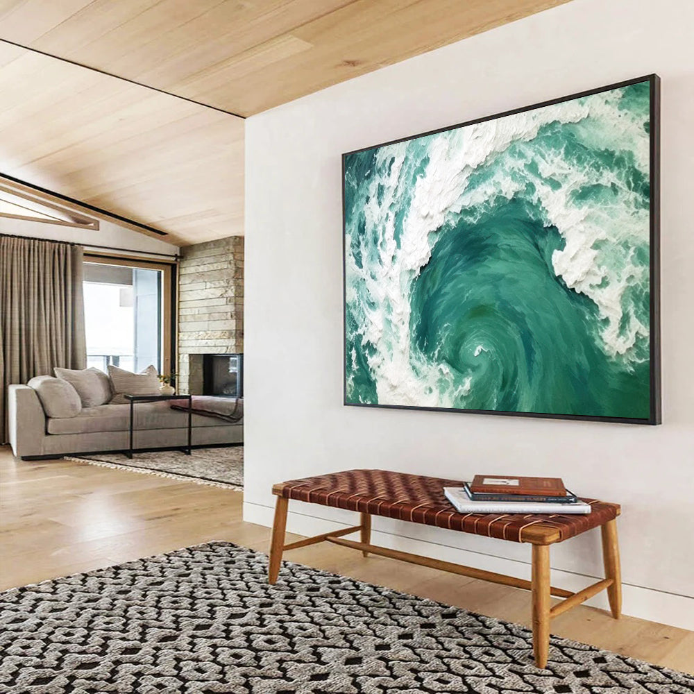 Turquoise Ocean Swirl - Dramatic Bathroom Focal Point DLZ064