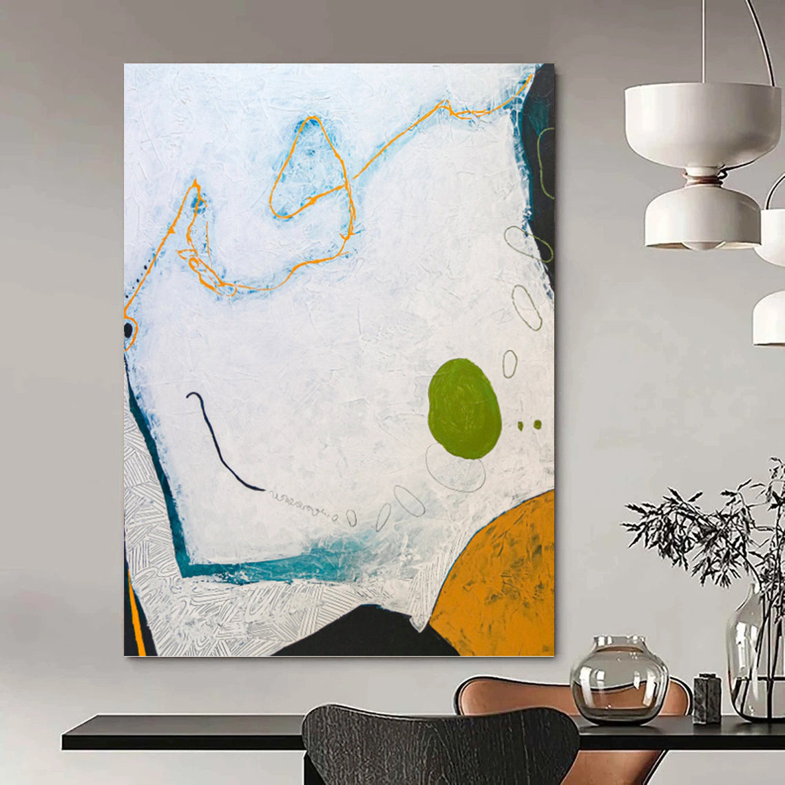 Unique Custom - Rendered Textured Canvas Painting for Office & Hallway DKH1107