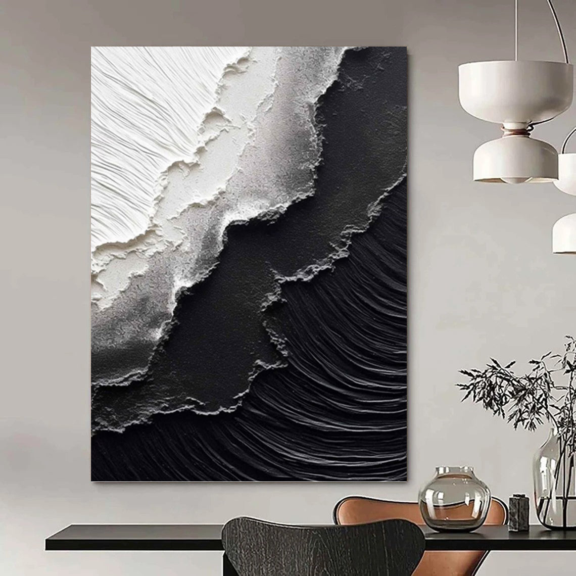 Mega - Sized Hand - Painted Textured Custom Abstract Artwork, for Bedroom and Entryway DKH1475