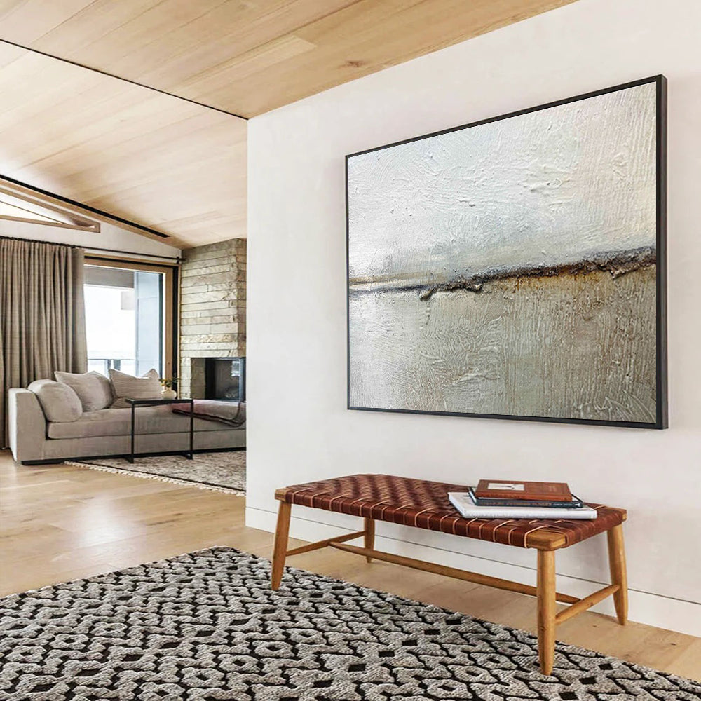 Hand - Painted Large Textured Abstract Wall Mural for Elegant Touches DKH754