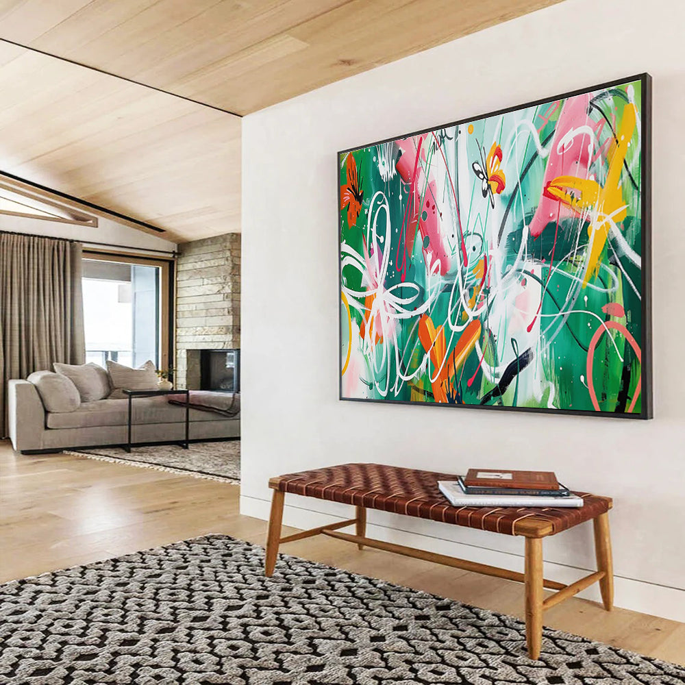 “Lunar Odyssey” Giant Abstract Canvas for Bedroom & Entryway DKH223
