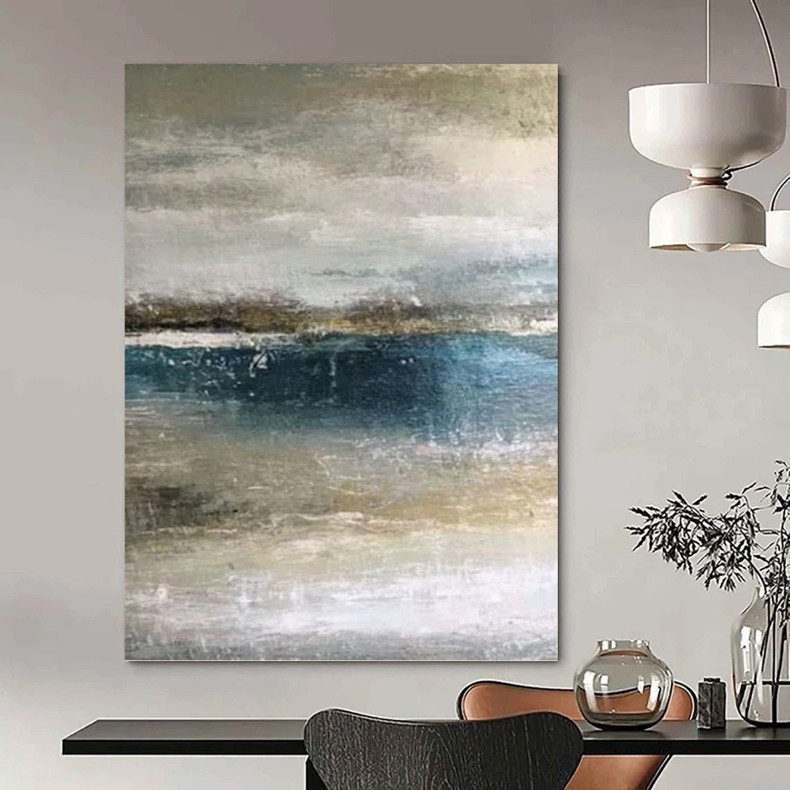 Inspiring Textured Abstract Mural for Living Room & Office DKH0945