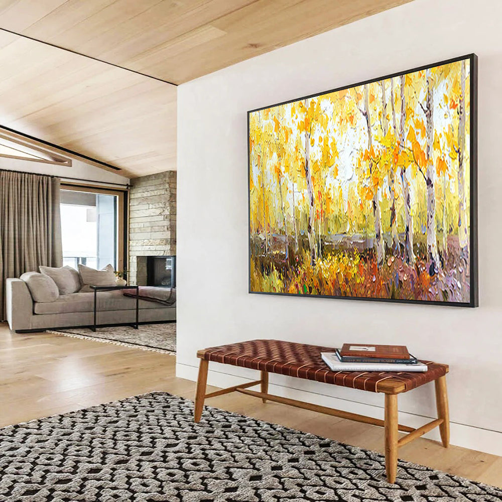 Autumn Birch Forest - Cozy Living Room or Office Art DLZ212