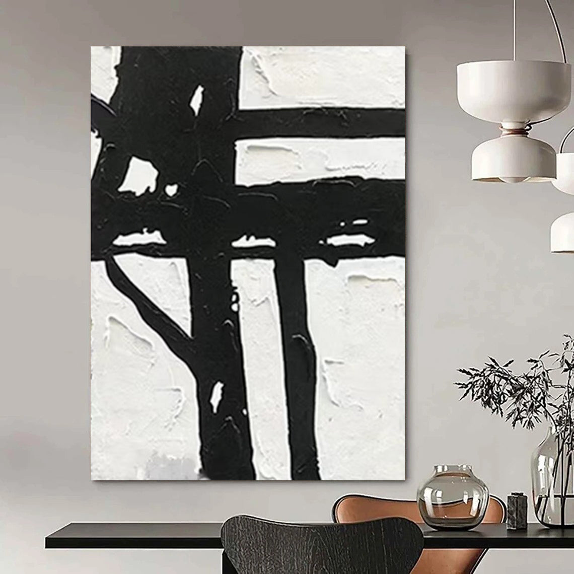 Knotted Textures: Grandiose Custom Abstract Art for Bedroom and Hotel DTP148