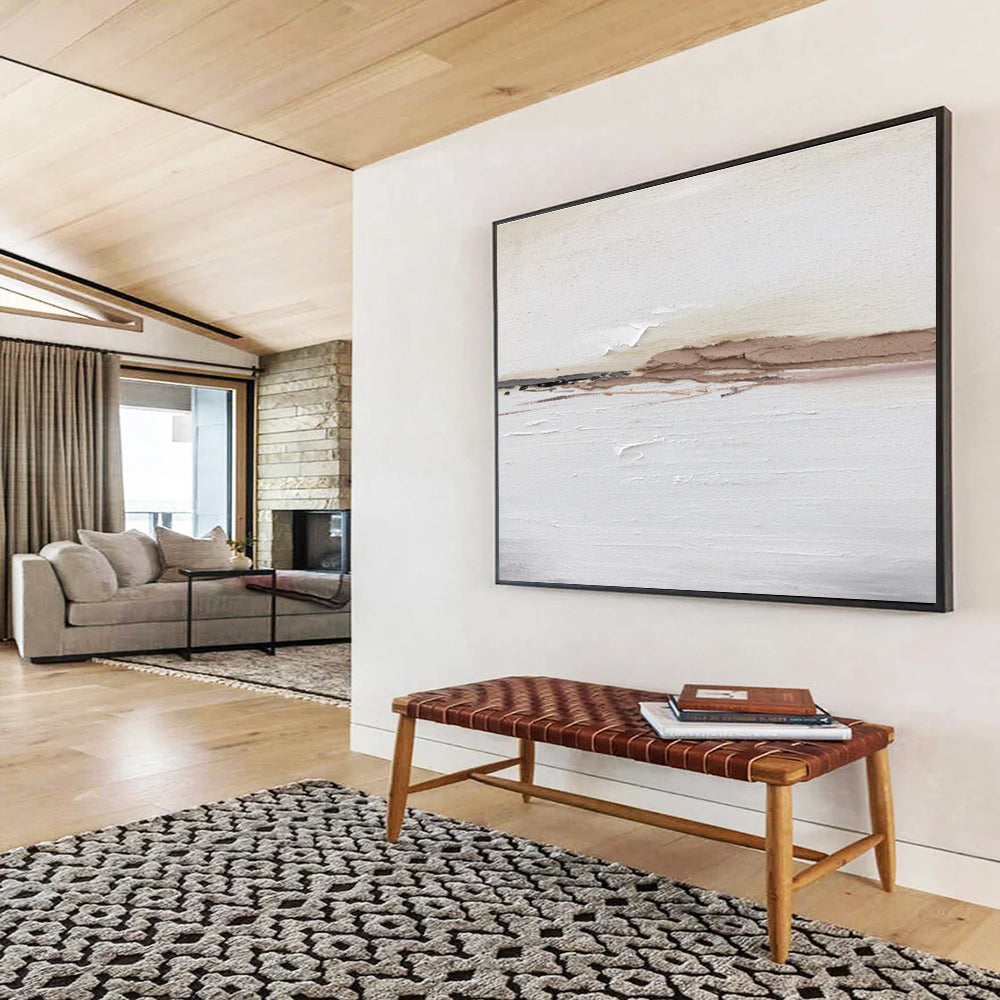 Graceful Large Abstract Mural with Flowing Textured Lines for Hallway & Entryway DKH913