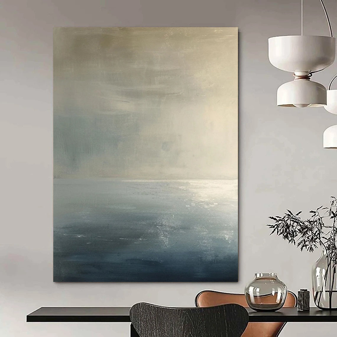 Custom Hand-Painted Abstract Masterpieces: Textured Beauty for Hotel & Entryway DTP299
