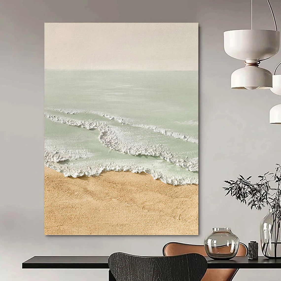Supersized - Format Hand - Painted Textured Custom Abstract Painting, for Dining Room and Living Room DKH1489