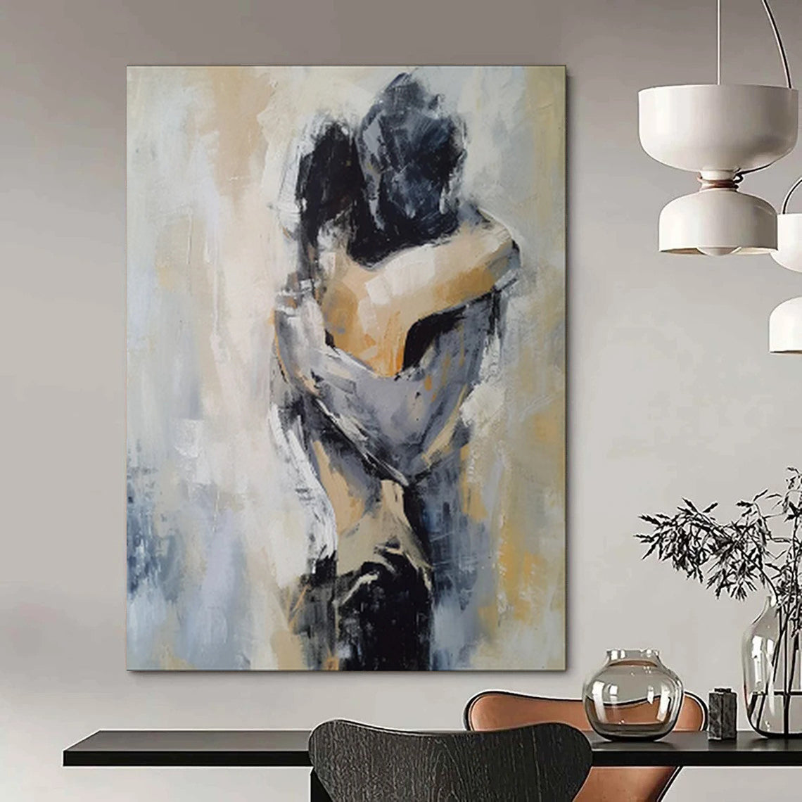Hand-Painted Bespoke Abstract Canvas for Bedroom & Entryway LargeART1831