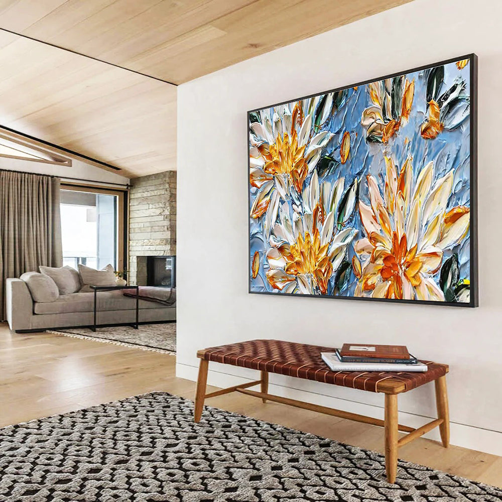 Dramatic Large Abstract Canvas for Dining Room & Entryway DKH896