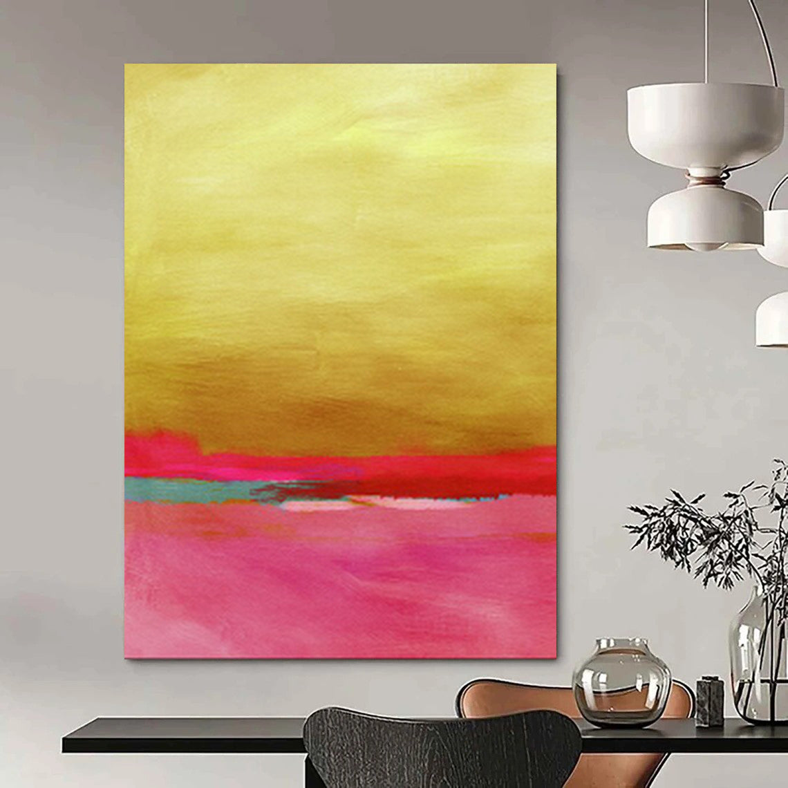 Dreamy & Soft Abstract Canvas Art for Dining Room & Hotel LargeART2023