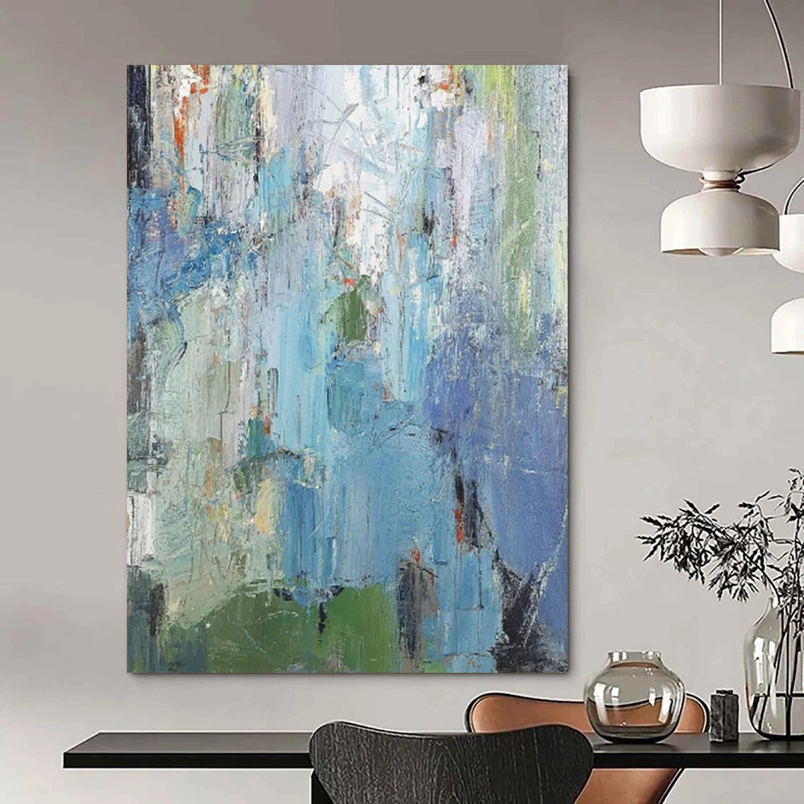 Monumental Hand-Painted Abstract Wall Art for Dining Room & Hotel Lobby LargeART2262