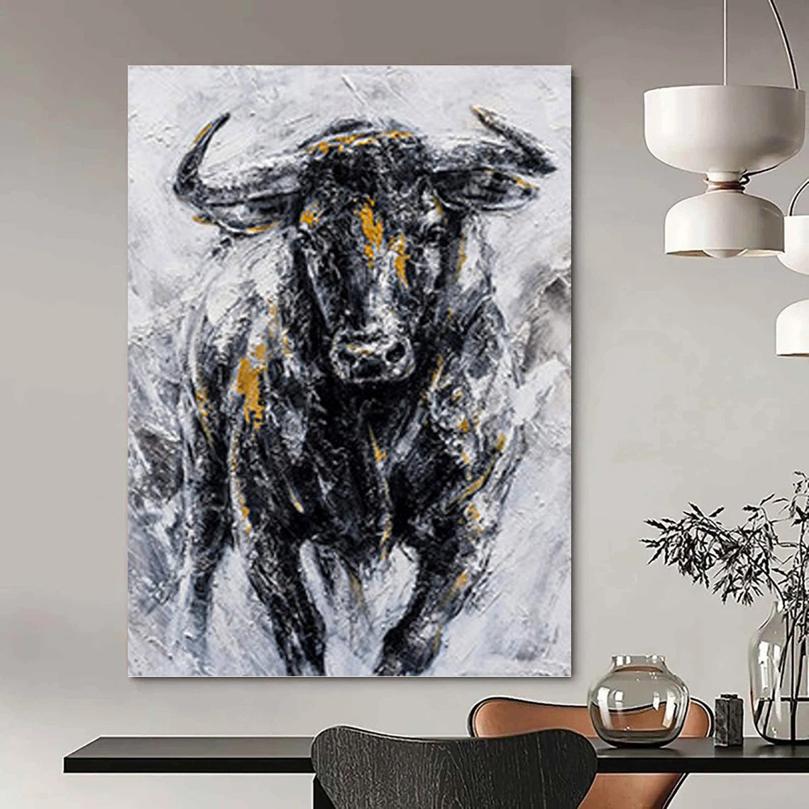 Large - Sized Hand - Painted Abstract Custom Painting (with Three - Dimensional Textures), for Hallway and Living Room DKH1455