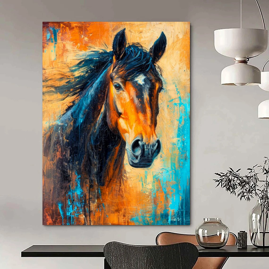 Grandiose Hand-Painted Abstract Art for Bedroom & Study LargeART2210