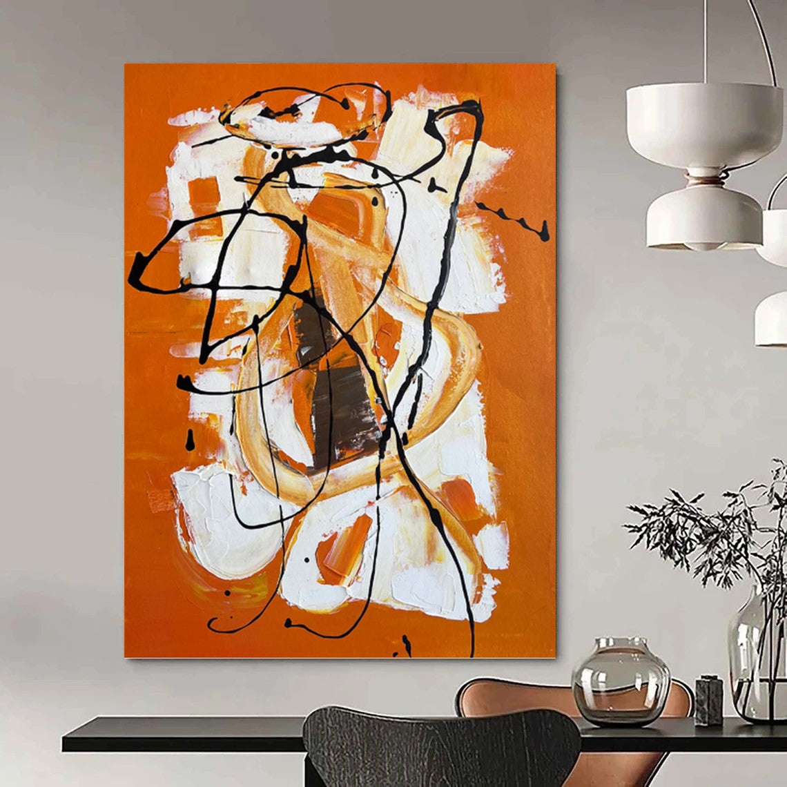 Immense Hand - Painted Textured Abstract Canvas for Art Studio & Workshop DKH1221