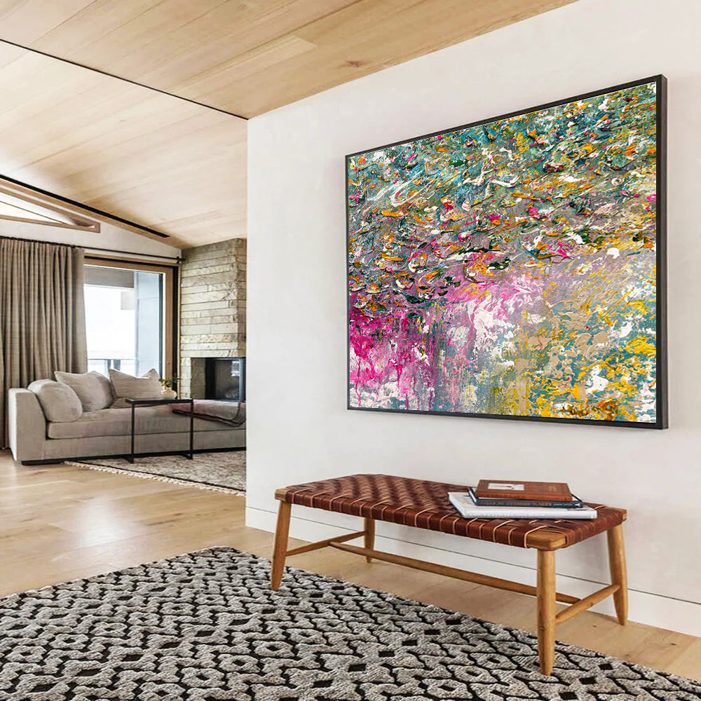 Stylish Large Abstract Artwork with Chic Textured Details for Hallway & Entryway DKH920