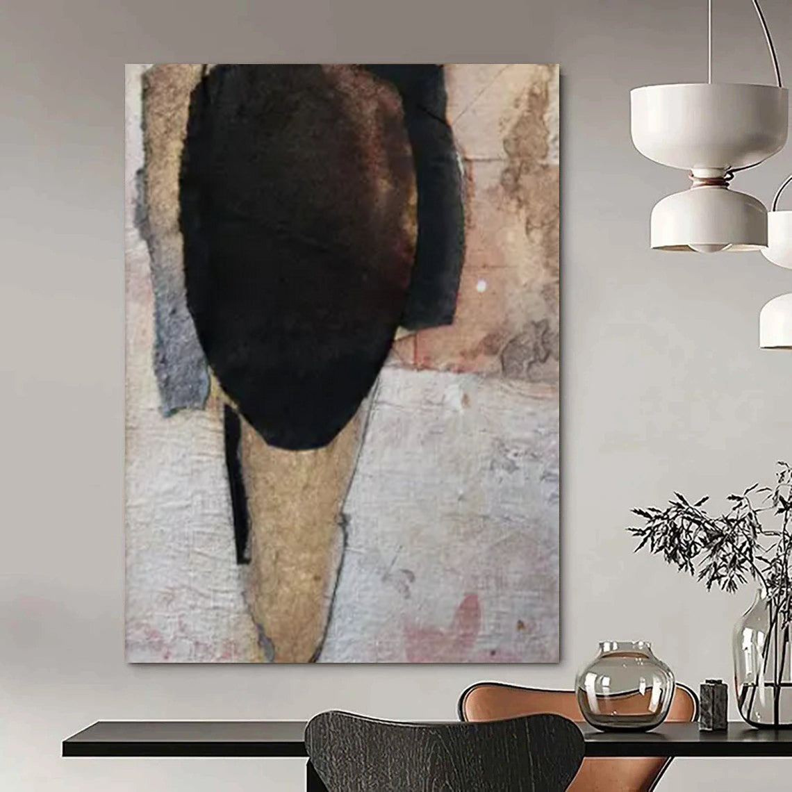 Massive-Sized Hand-Painted Abstract Artwork for Dining Room & Breakfast Nook LargeART2224