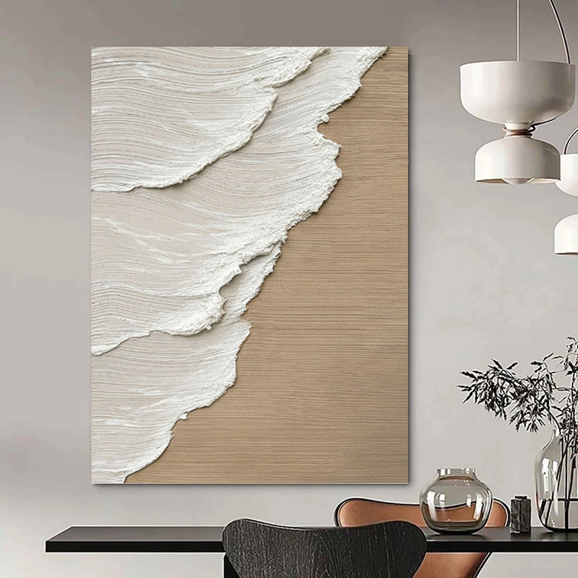 Titanic Hand - Painted Custom Abstract Canvas (with Diverse Textures), for Living Room and Hotel DKH1476