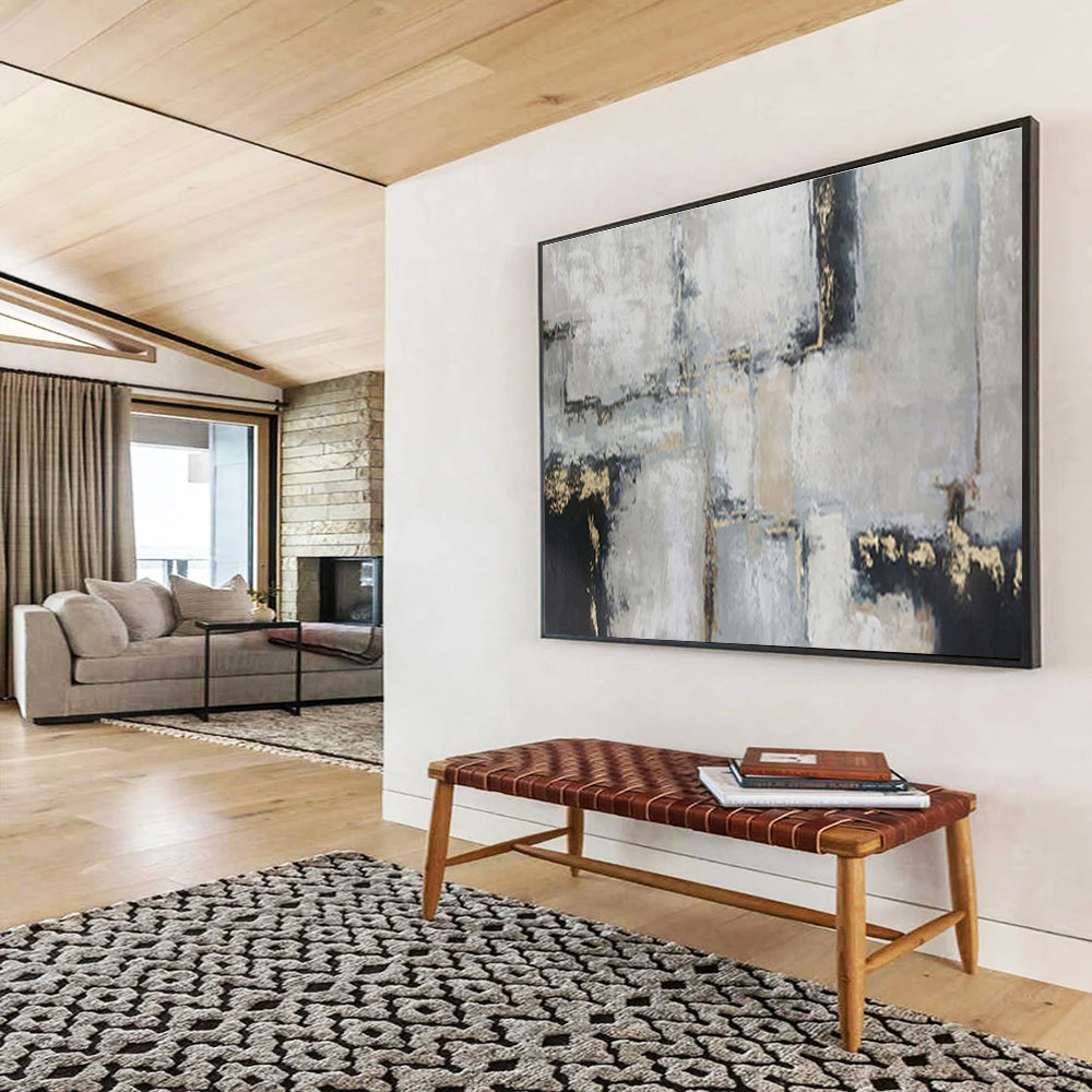 “Harmonic Cosmos” Large - Format Abstract Canvas for Dining Room & Living Room DKH351