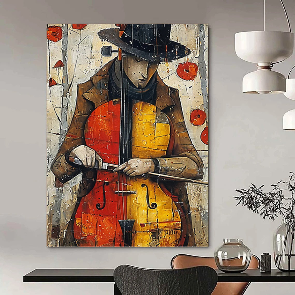 Mega - Dimensioned Vertical Hand - Painted Textured Custom Abstract Odyssey, for Bedroom and Dining Room DKH1532