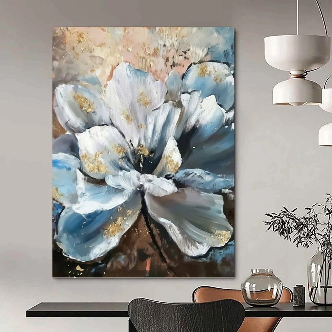 Large Vertical Custom Abstract Hand - Painted Canvas for Office and Bar DKH1635