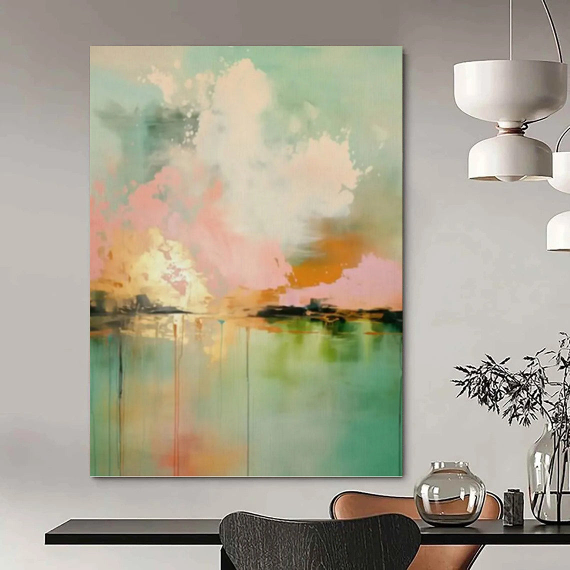 Vast Custom Textured Hand - Painted Abstract Wall Decor for Hallway & Bar DKH0994