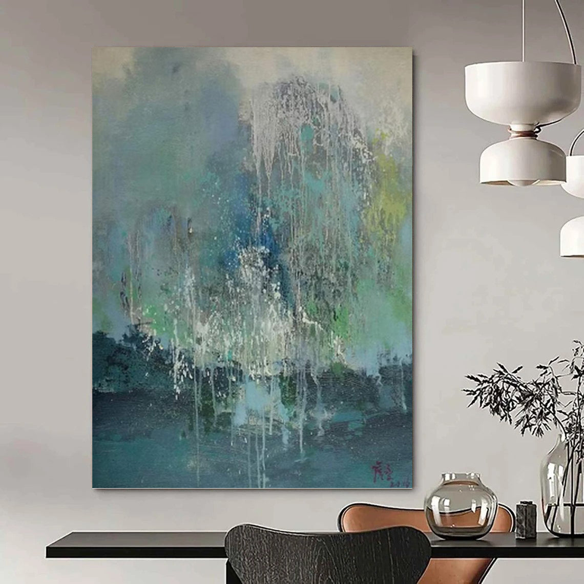 Enormous Hand - Painted Textured Abstract Mural for Bar & Living Room DKH1199