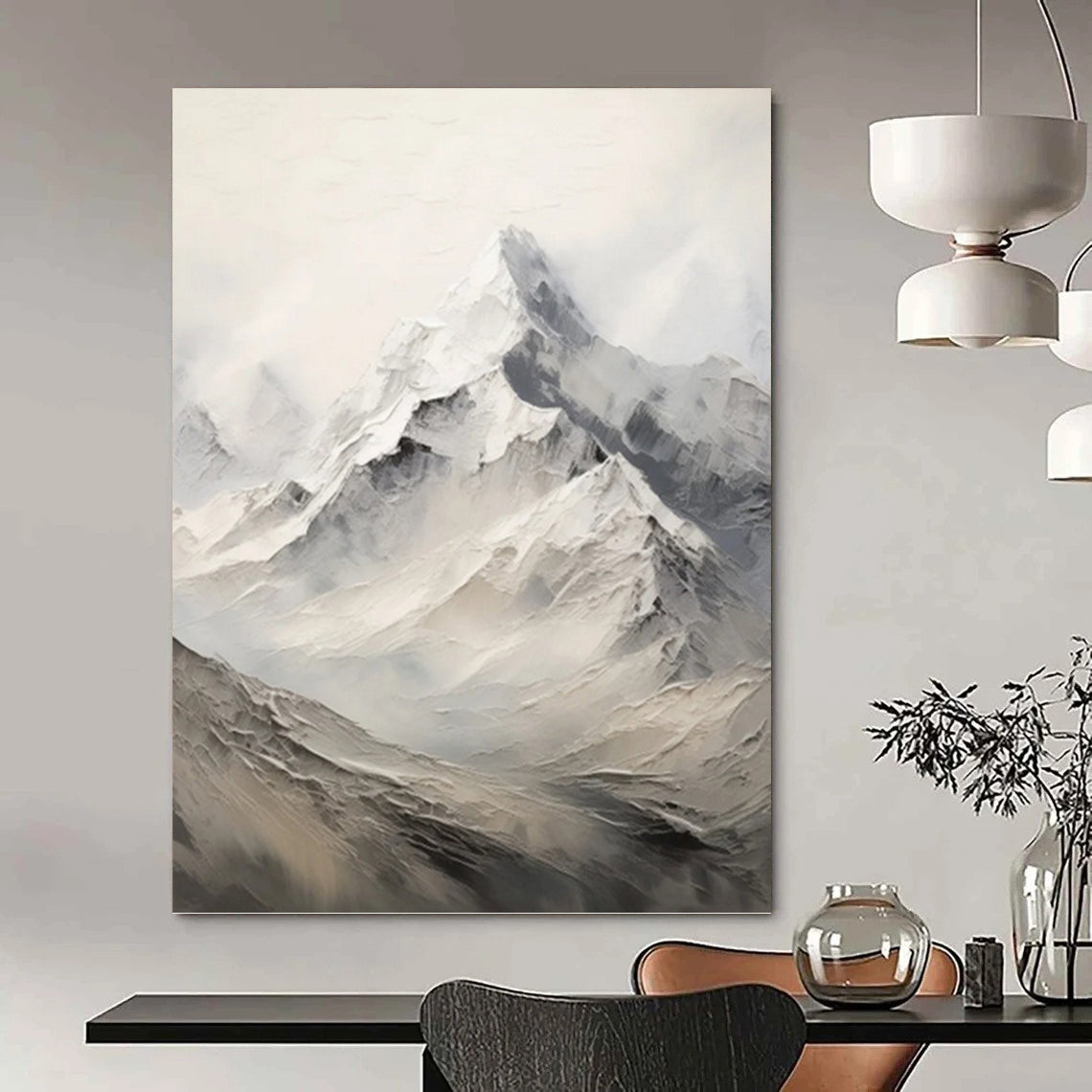 Harmoniously Oversized Hand - Painted Textured Abstract Painting for Greenhouse & Botanical Garden DKH1256