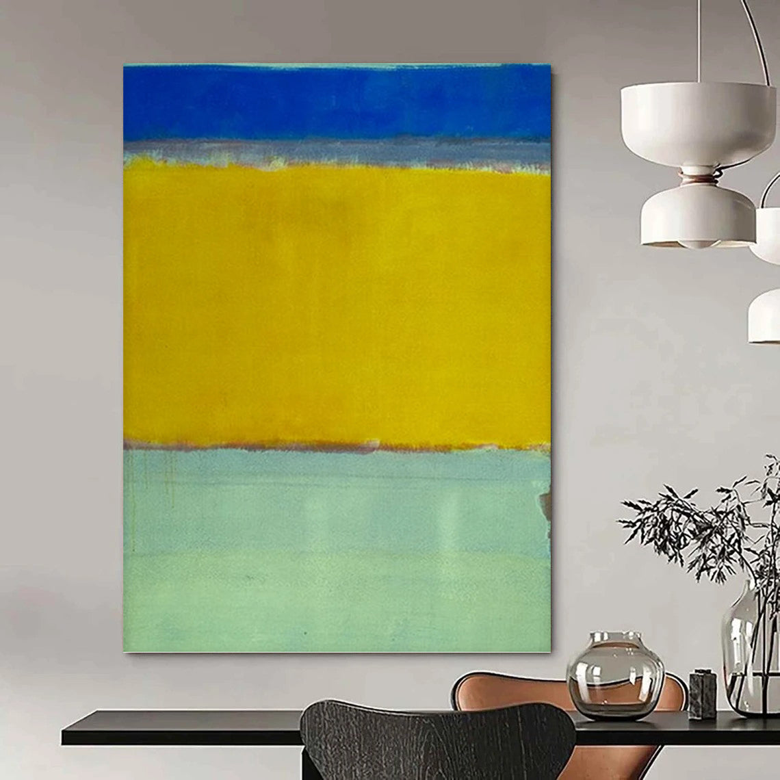 Vertical Hand - Painted Large Custom Abstract Creation for Bedroom and Living Room DKH1630