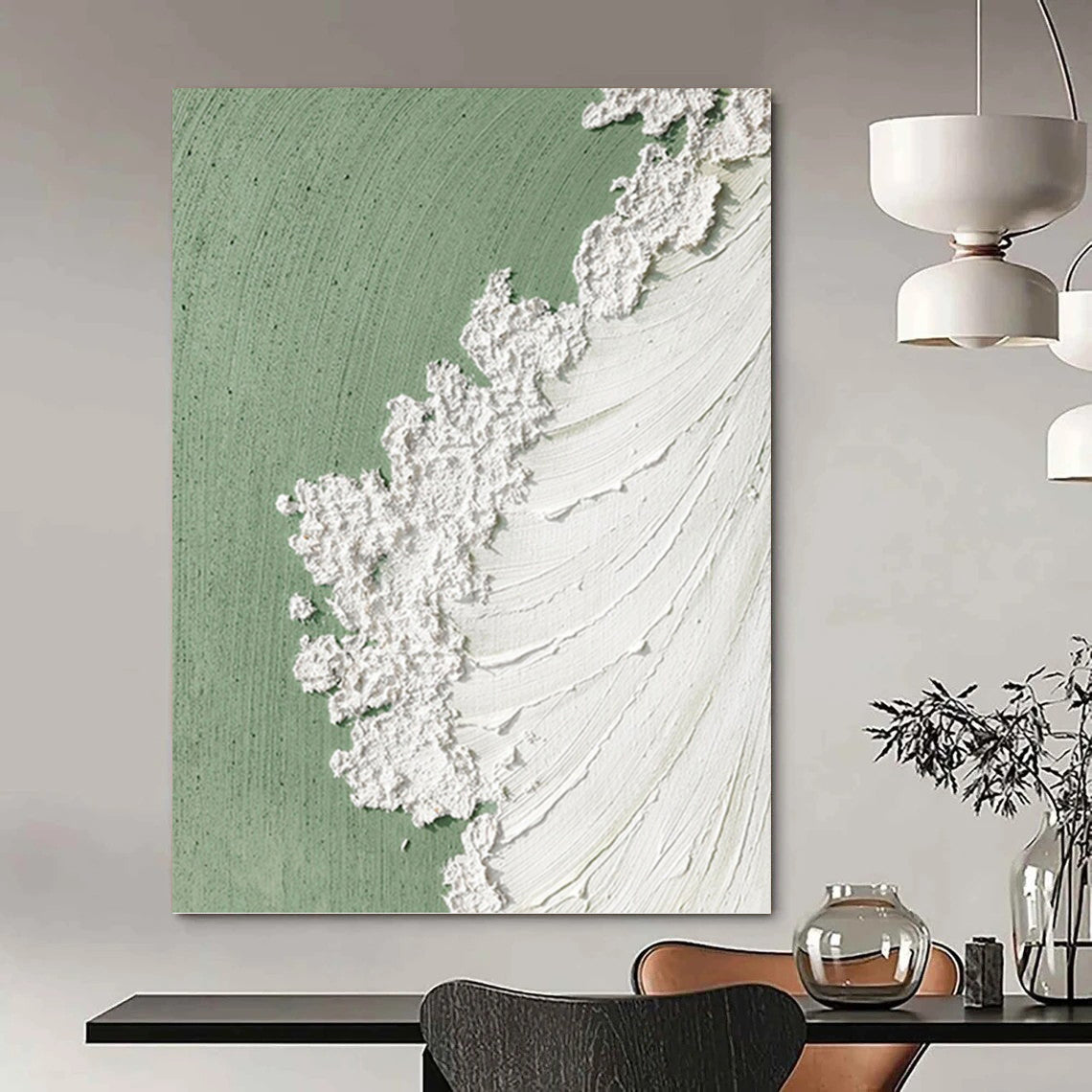 Monumental - Sized Hand - Painted Textured Custom Abstract Epoch, for Decorating Dining Room and Hotel DKH1502