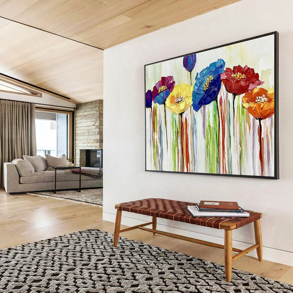 Large - Sized Hand - Painted Textured Abstract Painting for Accented Spaces DKH783