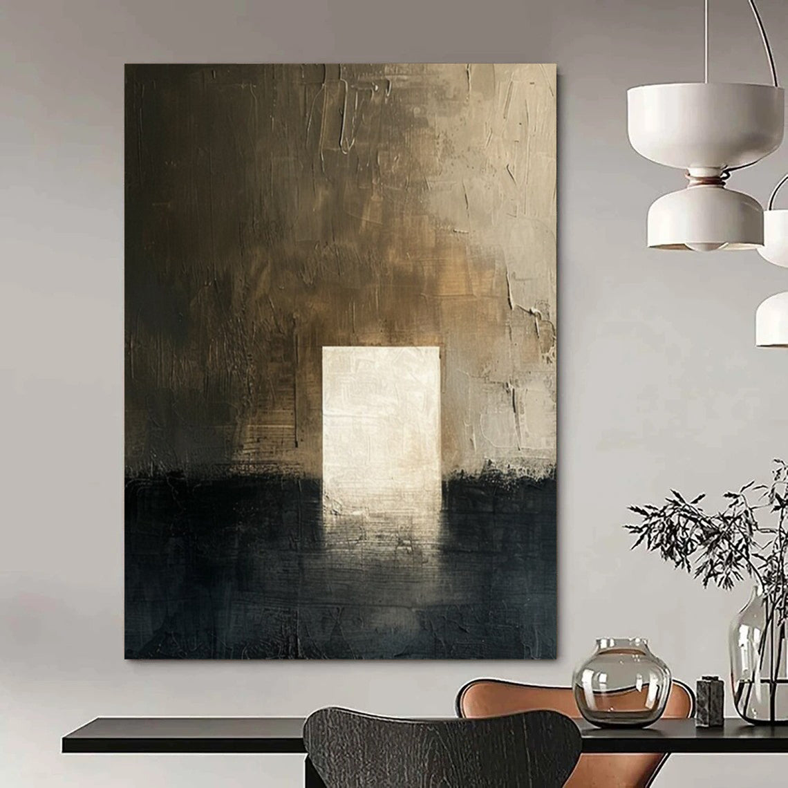 Immense Hand - Painted Textured Custom Abstract Canvas for Office and Entryway DTP008