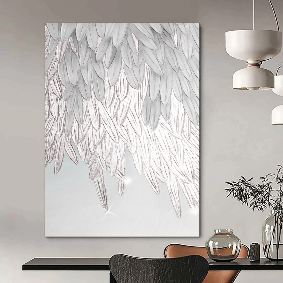Graceful & Fluid Abstract Canvas Art for Office & Dining Room LargeART2019