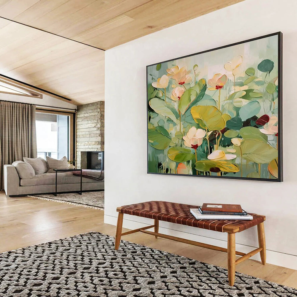 Soft Lotus Pond Abstract - Calm Bedroom Tranquility DLZ089