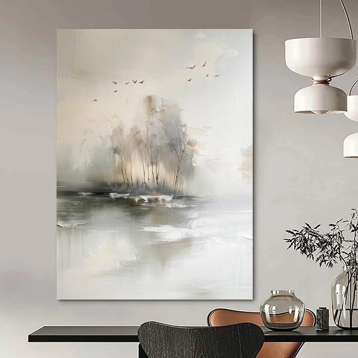 Large - Scale Hand - Painted Textured Abstract for Bedroom & Bar DKH1190