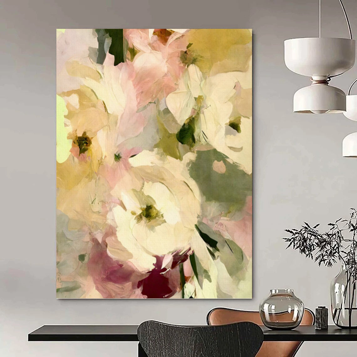 Vivacious Hand - Painted Textured Abstract Painting on Canvas for Bedroom & Office DKH1354