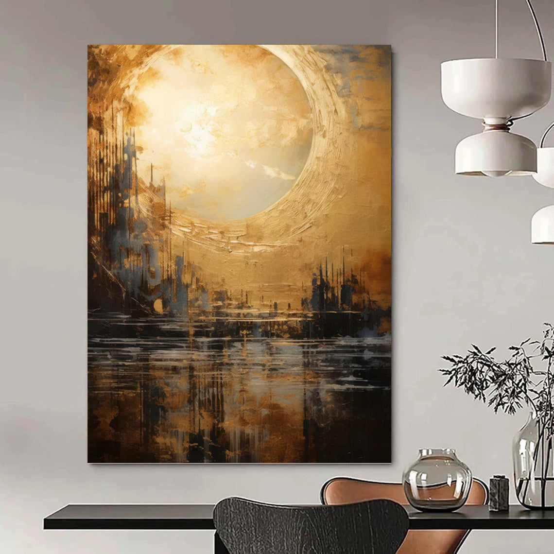 Vertical Hand - Painted Custom Abstract Painting for Bedroom and Office DKH1626
