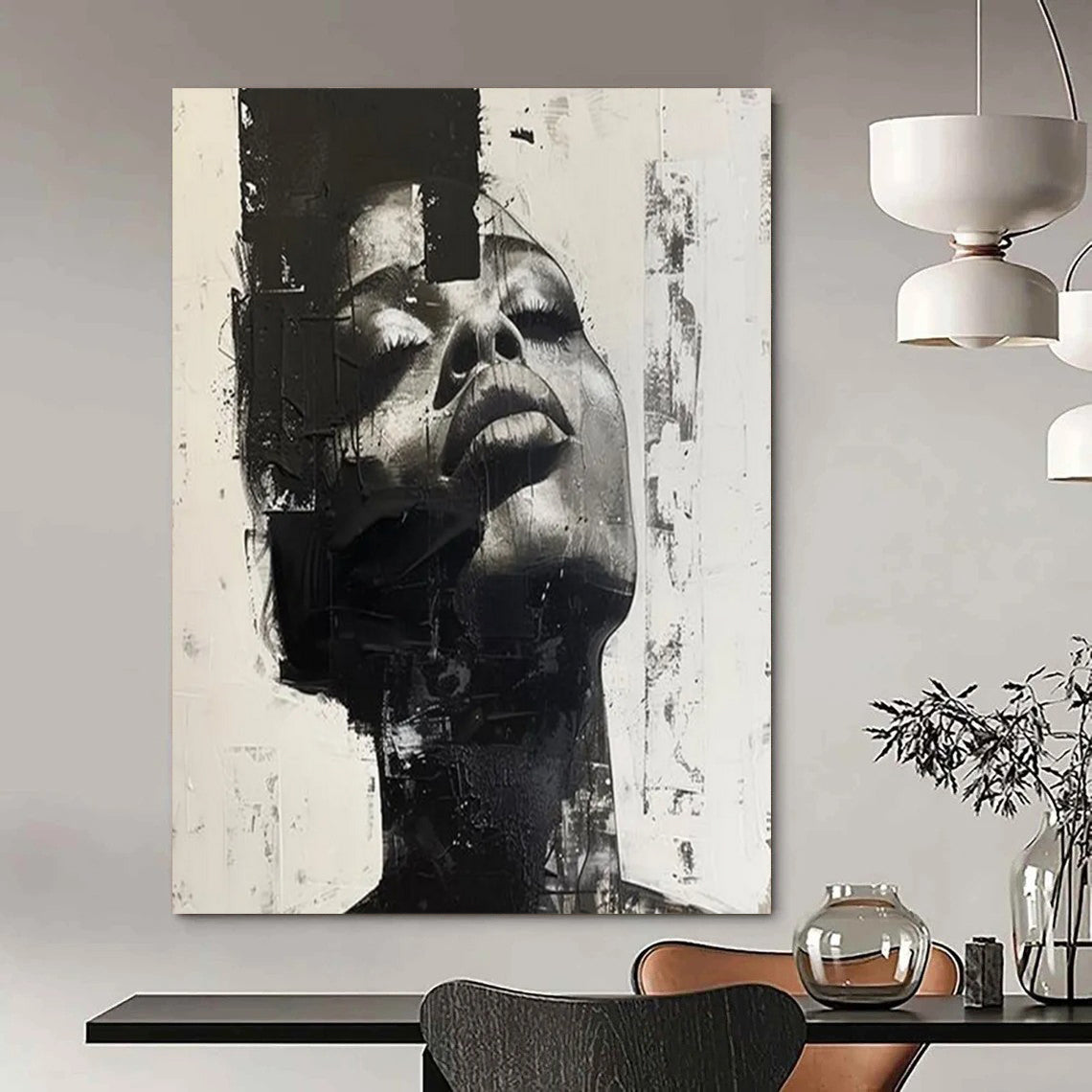 Interwoven Textures: Colossal Custom Abstract Painting for Bedroom and Living Room DTP139