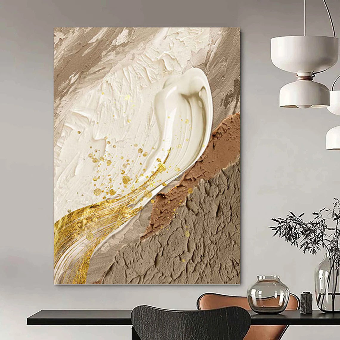 Mammoth - Scale Hand - Painted Textured Custom Abstract Artwork, for Bar and Hotel DKH1487