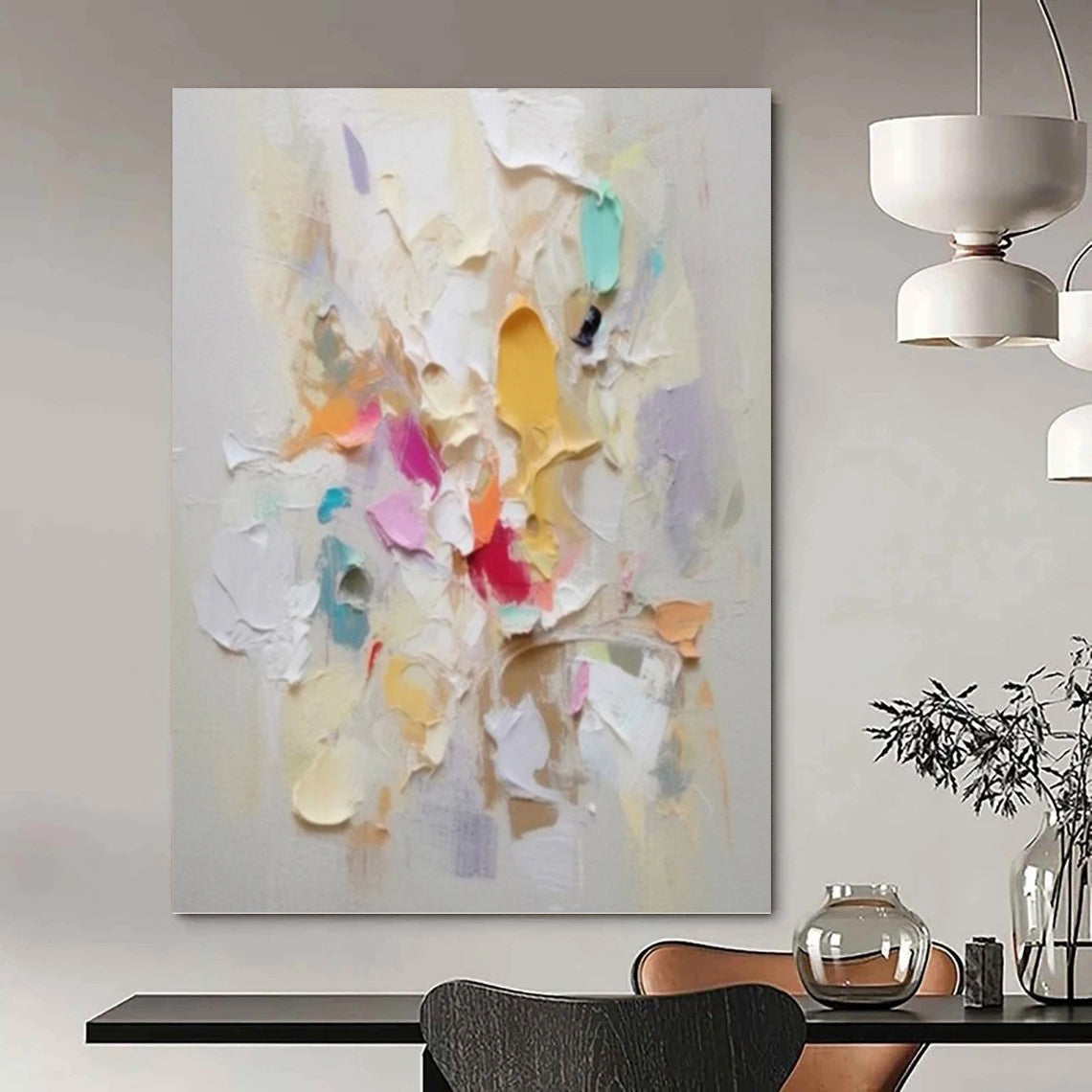 Vividly Textured Abstract Painting for Living Room & Hotel Suite DKH0973