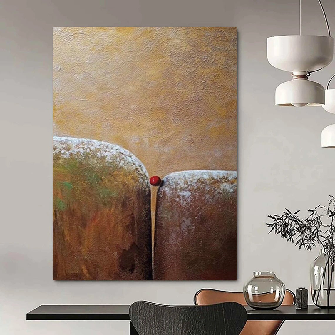 Titanic - Sized Hand - Painted Textured Custom Abstract Creation for Hallway and Hotel DTP033