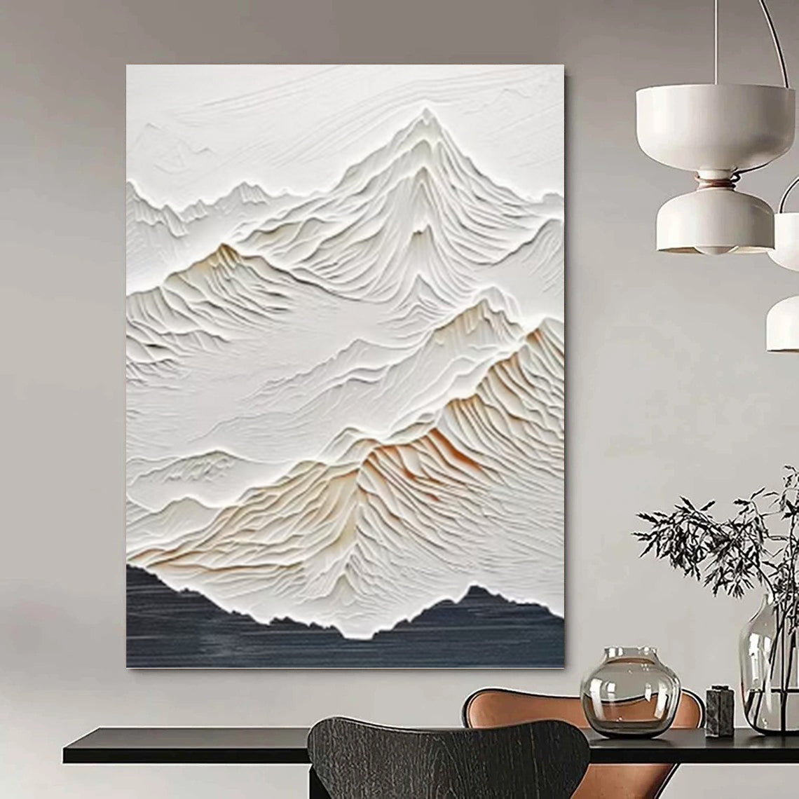 Hand - Rendered Custom Textured Abstract Artwork for Living Room & Dining Room DKH0985
