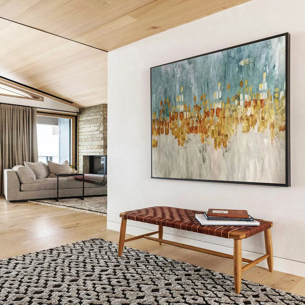 Alluring Original Immense Textured Hand - Applied Abstract Wall Mural for Captivating Focal Points DKH841