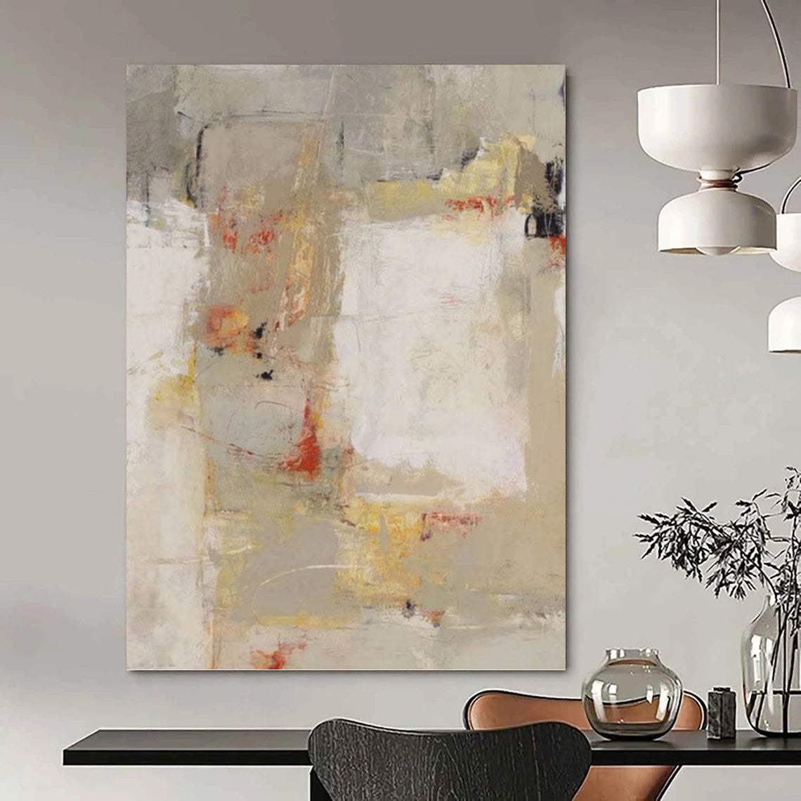 Large - Sized Cheerful Hand - Painted Textured Abstract on Canvas for Bedroom & Bar DKH1424